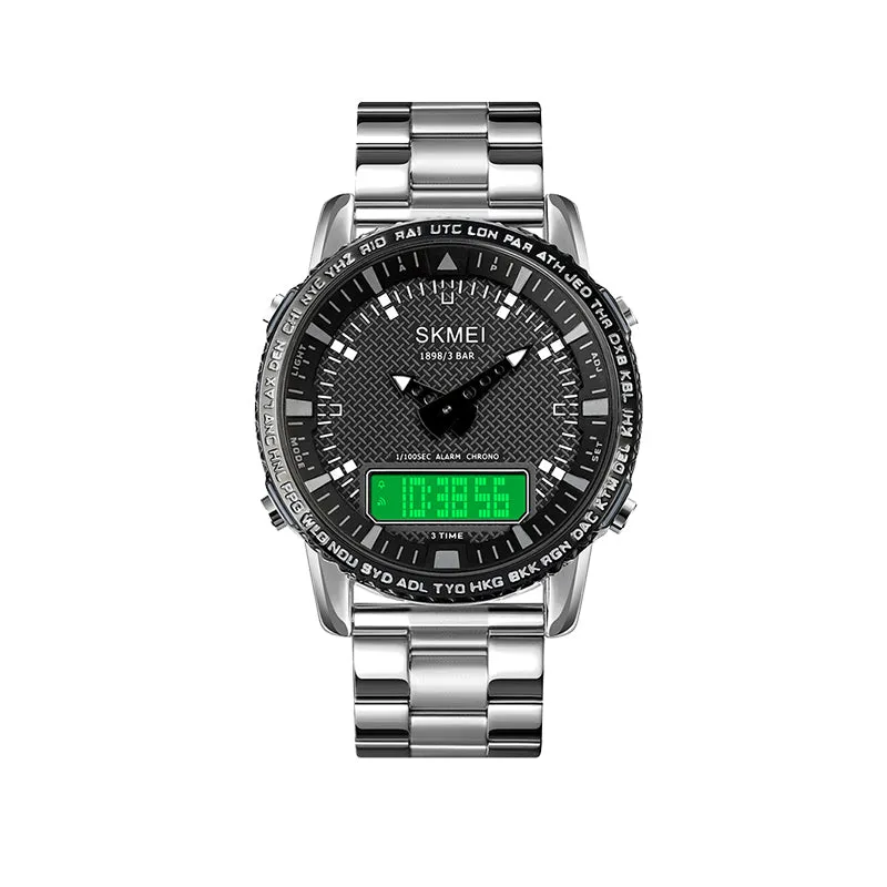 SKMEI 1898 Luxury 45mm Stainless Steel Sports Watch for Men