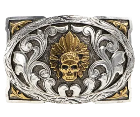 Skull Chieftain Belt Buckle