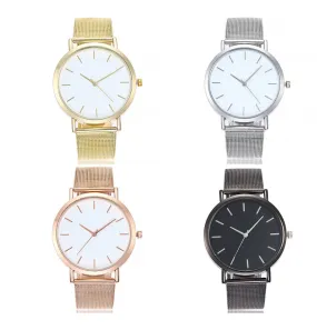 Sleek Metal Mesh Band Watch