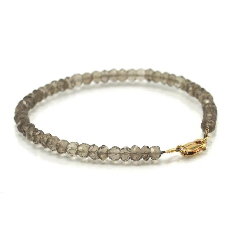 Smokey Quartz Bracelet with Gold Filled Lobster Clasp