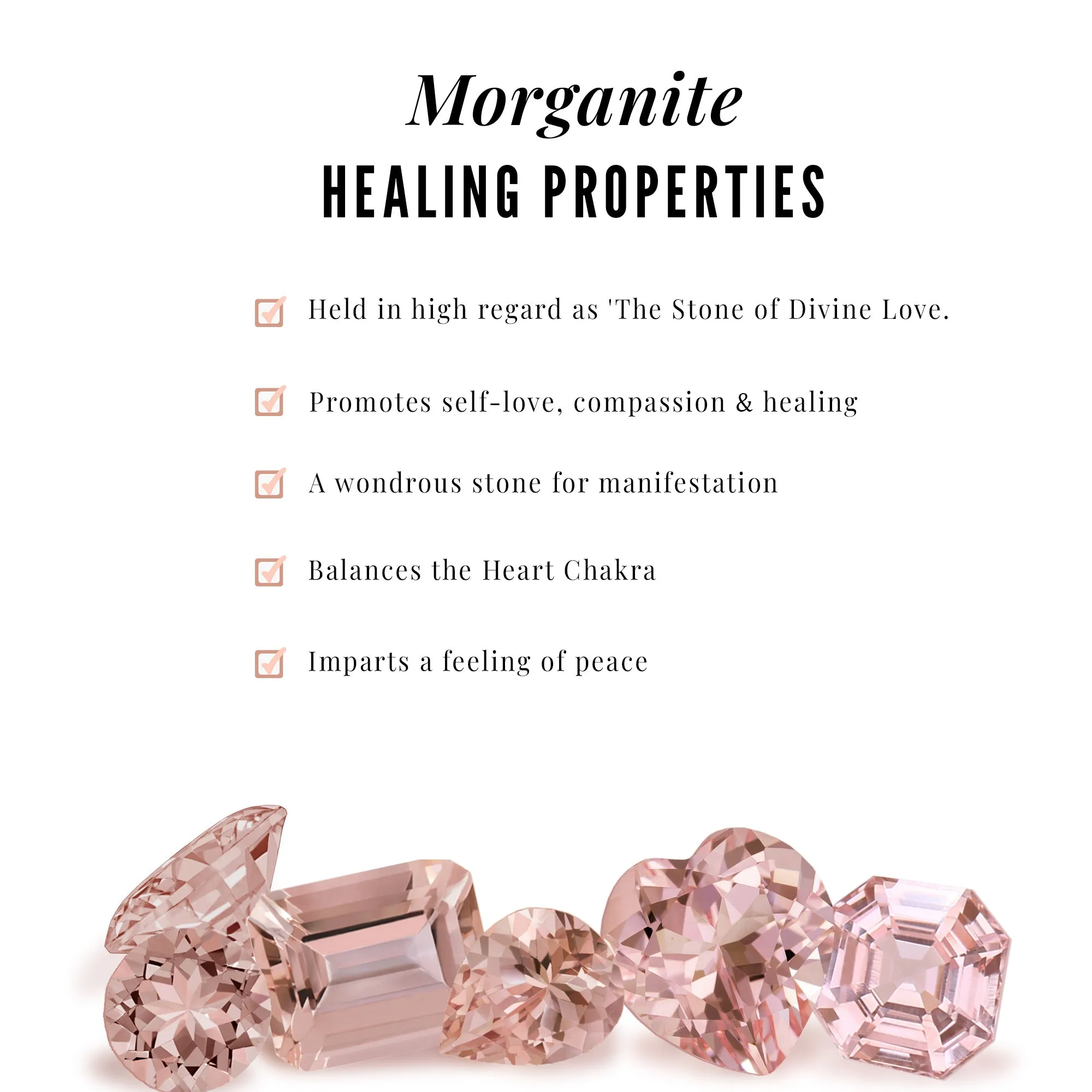 Solitaire Morganite and Diamond Ring Set