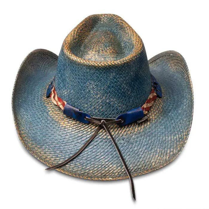 Stampede Hats - Vintage Blue Star American Flag Cowboy Hat