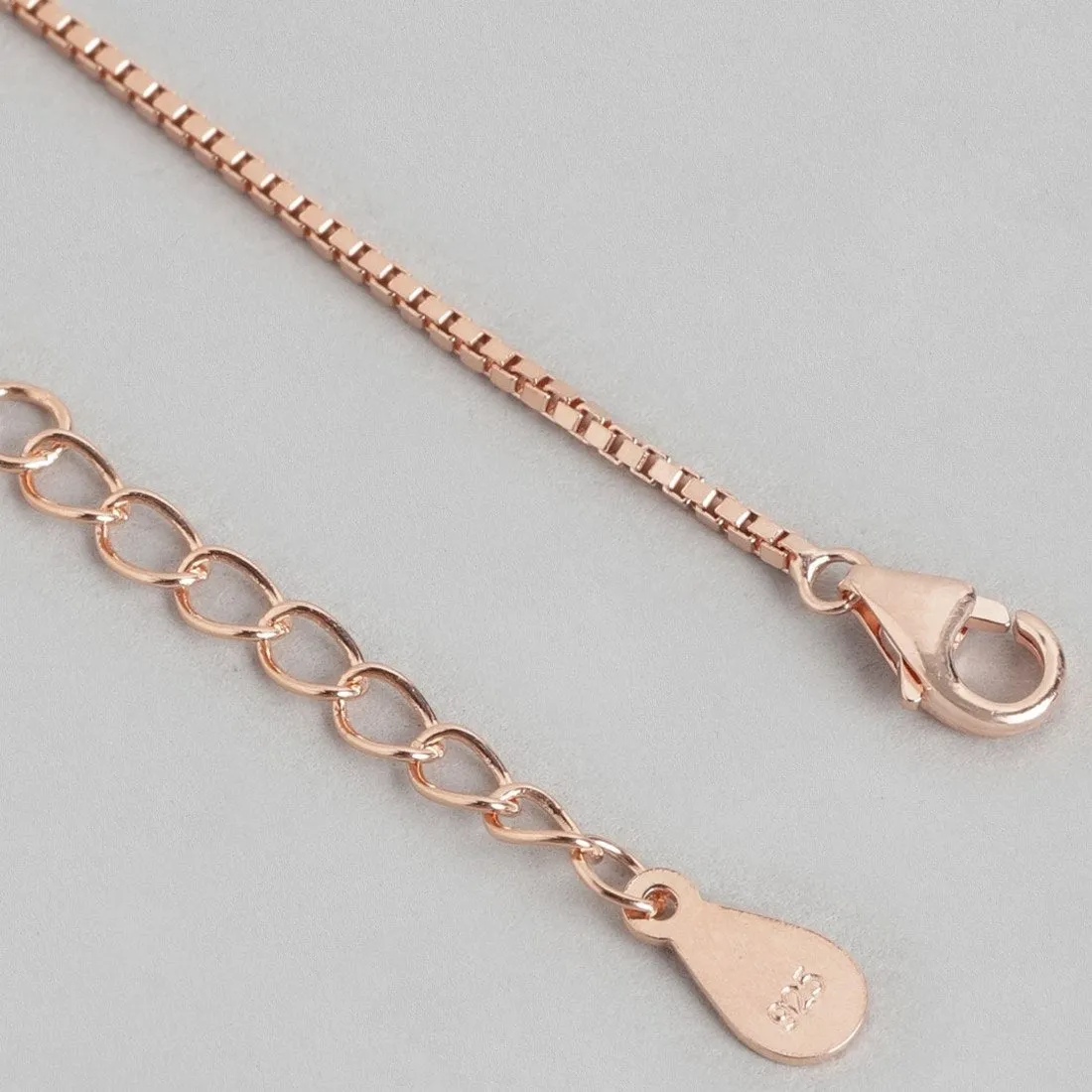 Star Cubic Zirconia Rose Gold Plated 925 Sterling Silver Anklet