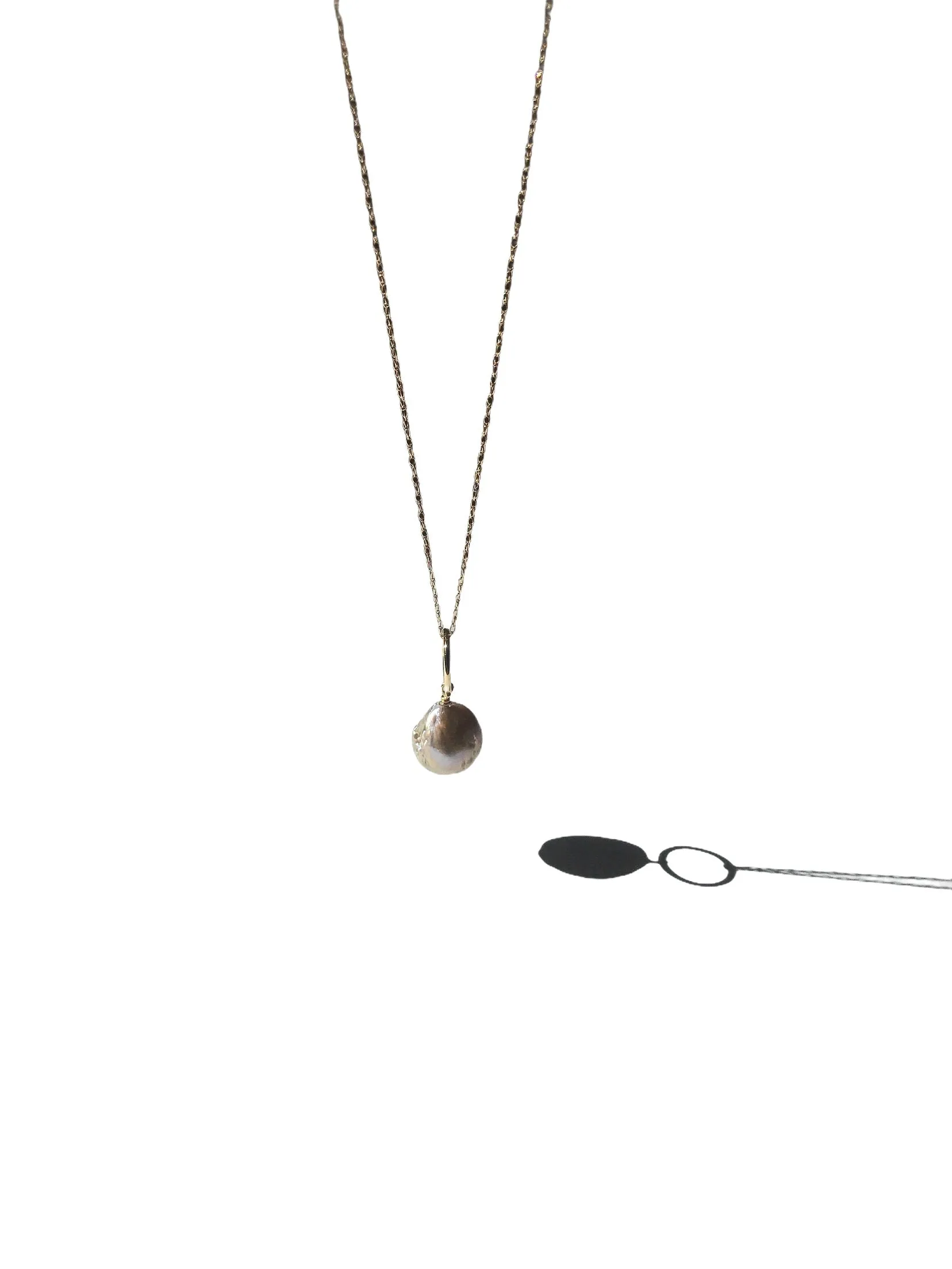 Stellar Necklace with Japan Kasumi Pearl on 14K Gold Rope Chain