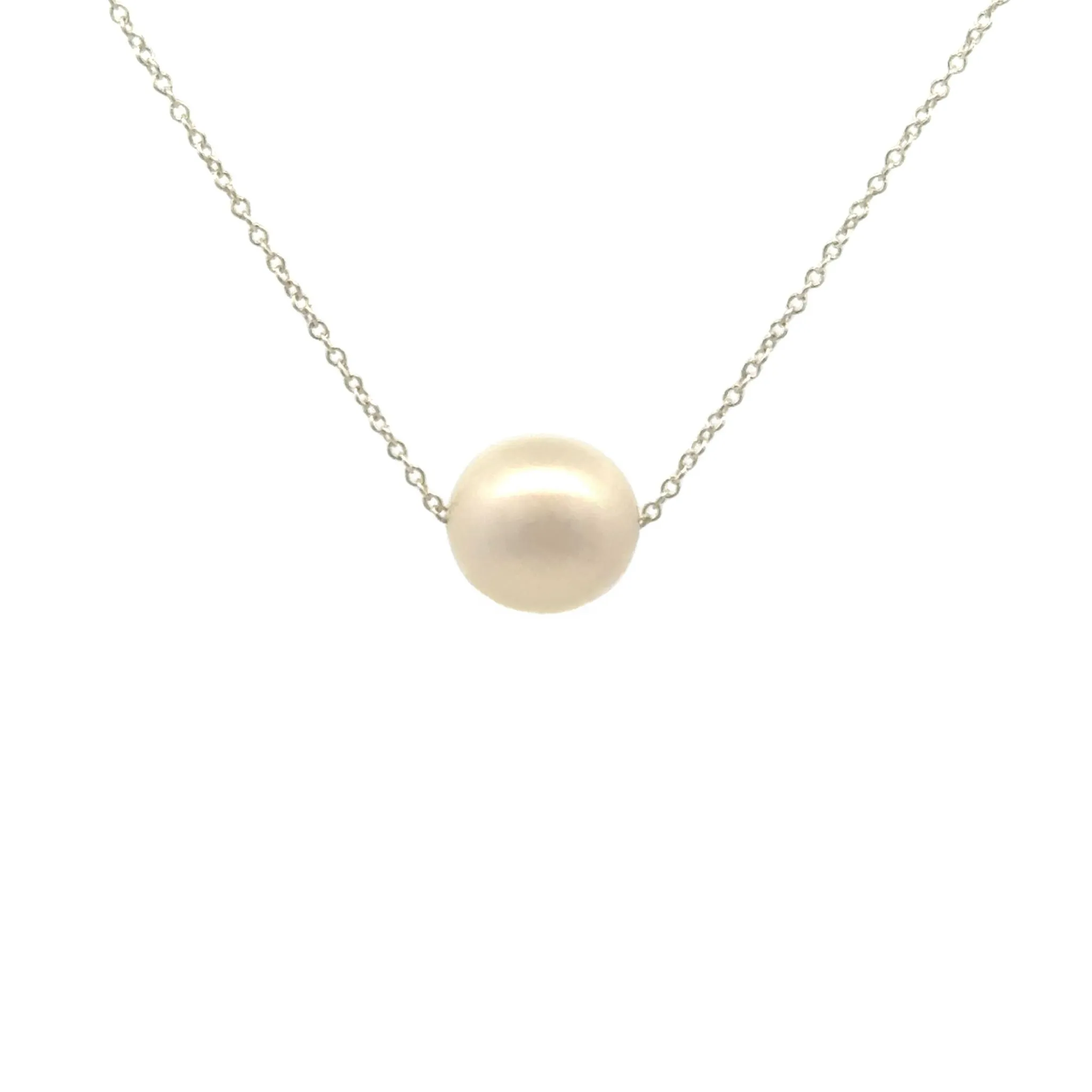 Sterling Silver Australian South Sea 10-11mm Cultured Pearl Necklace