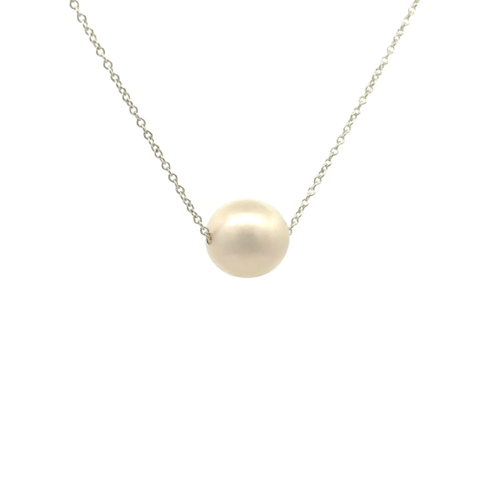 Sterling Silver Australian South Sea 10-11mm Cultured Pearl Necklace