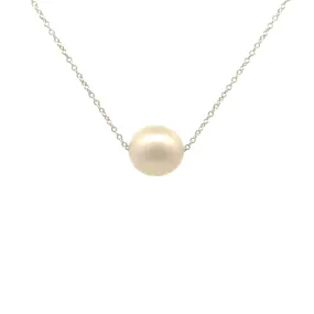 Sterling Silver Australian South Sea 10-11mm Cultured Pearl Necklace