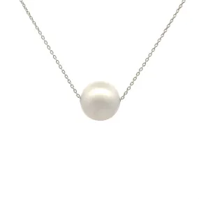 Sterling Silver Australian South Sea Cultured 12-13mm Pearl Necklace