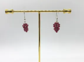 Sterling Silver Garnet Grape Cluster Earrings