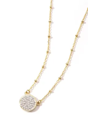 Sterling Silver Gold Plated Crystal Disc Beaded Choker Necklace