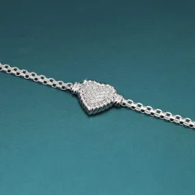 Sterling Silver Heart Bracelet, Italian Handmade Love Style Jewelry