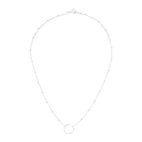 Sterling Silver Open Circle & Metal Bead Choker