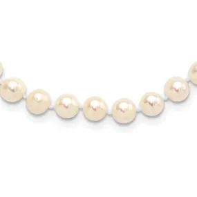 Sterling Silver Rhodium-plated 6-7mm White FWC Pearl Bracelet