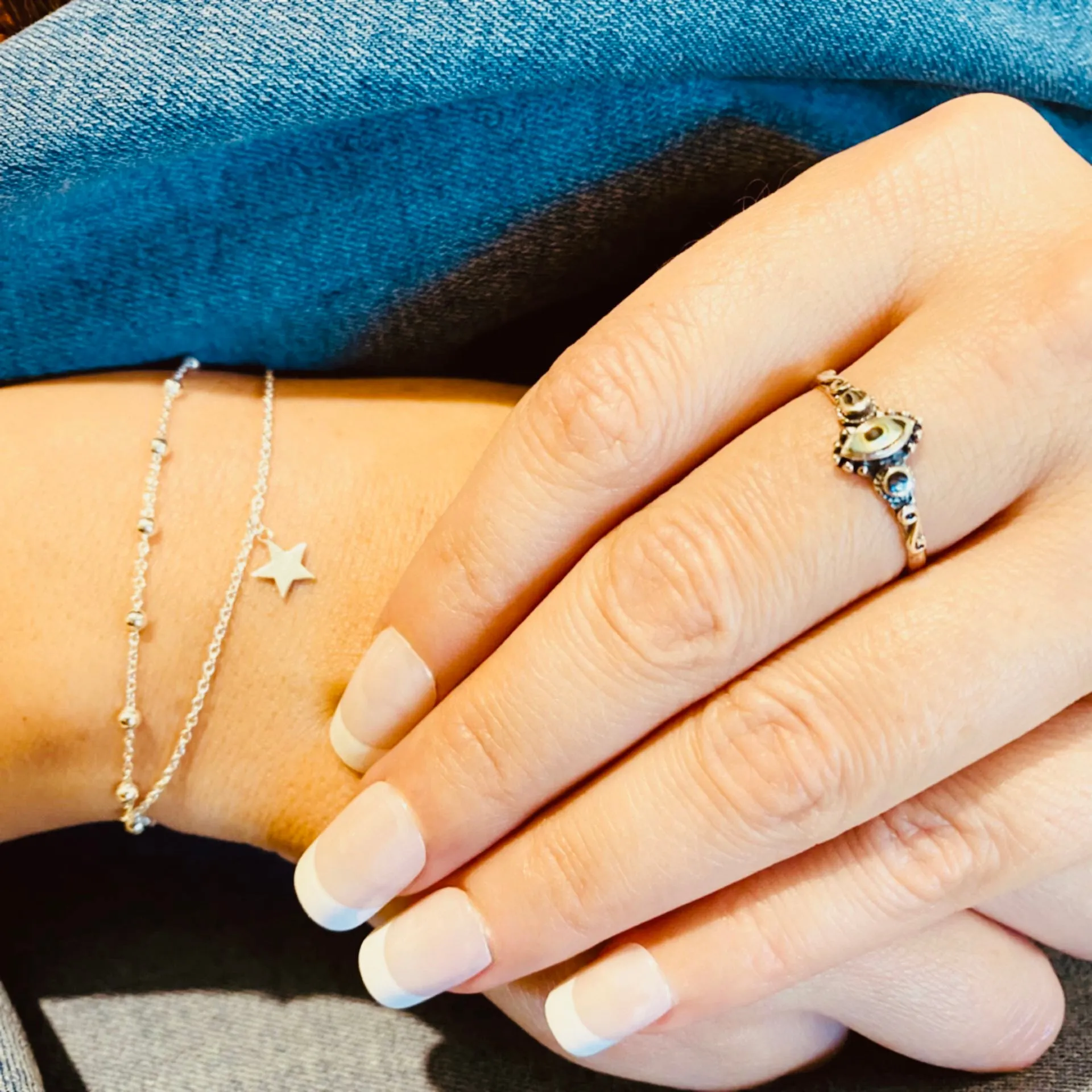 Sterling Silver Star & Ball Bracelet