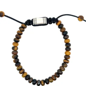 Sterling Silver Tiger's Eye Bolo Bracelet