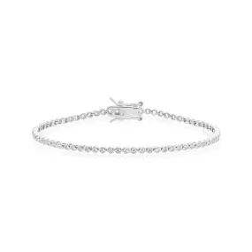 Sterling Sliver 19cm Cubic Zirconia Bezel Tennis Bracelet