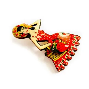 Strawberry Retro Brooch Novelty Brooch by Rosie Rose Parker