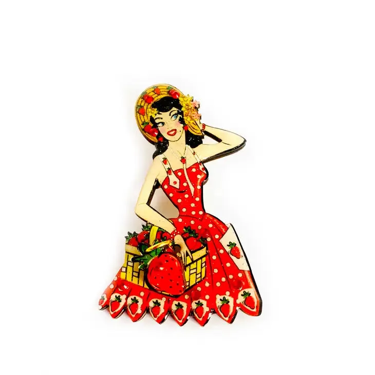 Strawberry Retro Brooch Novelty Brooch by Rosie Rose Parker