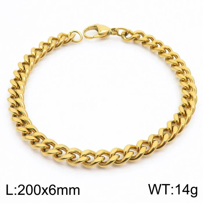 Stylish Stainless Steel Side Chain Bracelet for Men - Trendy Titanium Hip-Hop Accessory