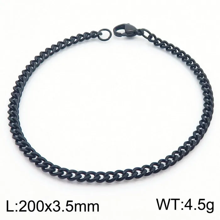 Stylish Stainless Steel Side Chain Bracelet for Men - Trendy Titanium Hip-Hop Accessory