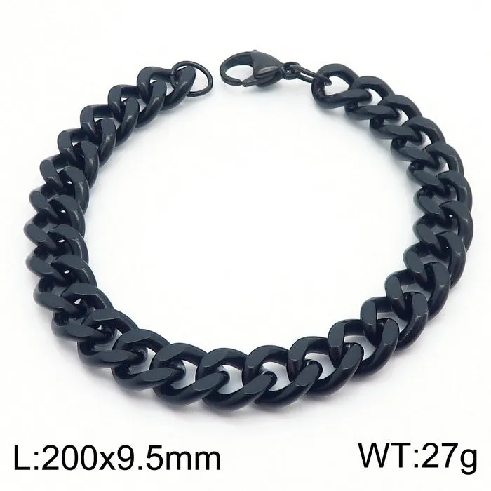 Stylish Stainless Steel Side Chain Bracelet for Men - Trendy Titanium Hip-Hop Accessory