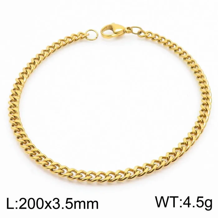 Stylish Stainless Steel Side Chain Bracelet for Men - Trendy Titanium Hip-Hop Accessory