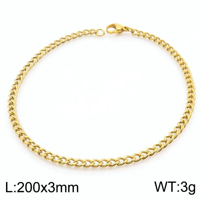 Stylish Stainless Steel Side Chain Bracelet for Men - Trendy Titanium Hip-Hop Accessory