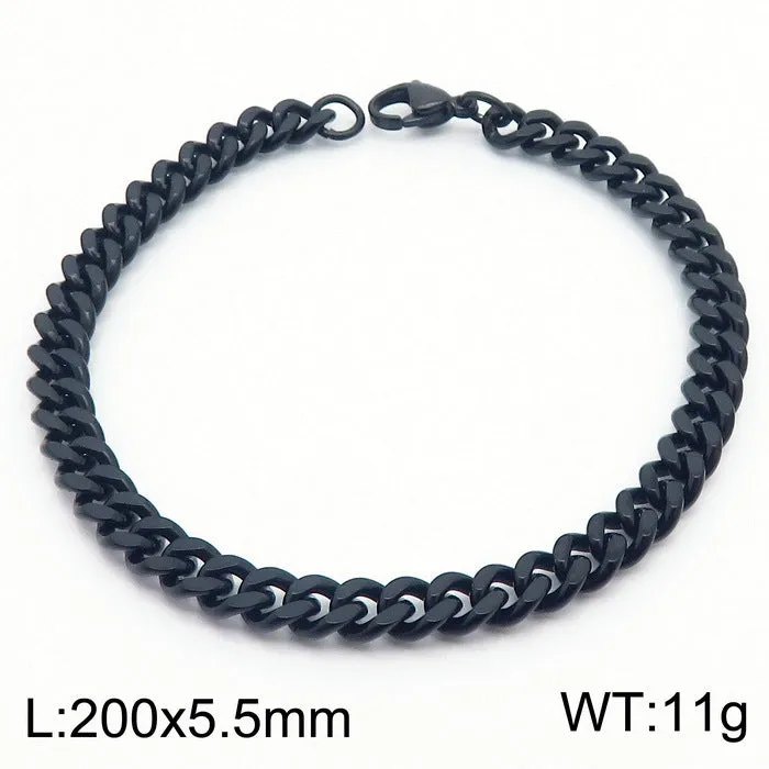 Stylish Stainless Steel Side Chain Bracelet for Men - Trendy Titanium Hip-Hop Accessory