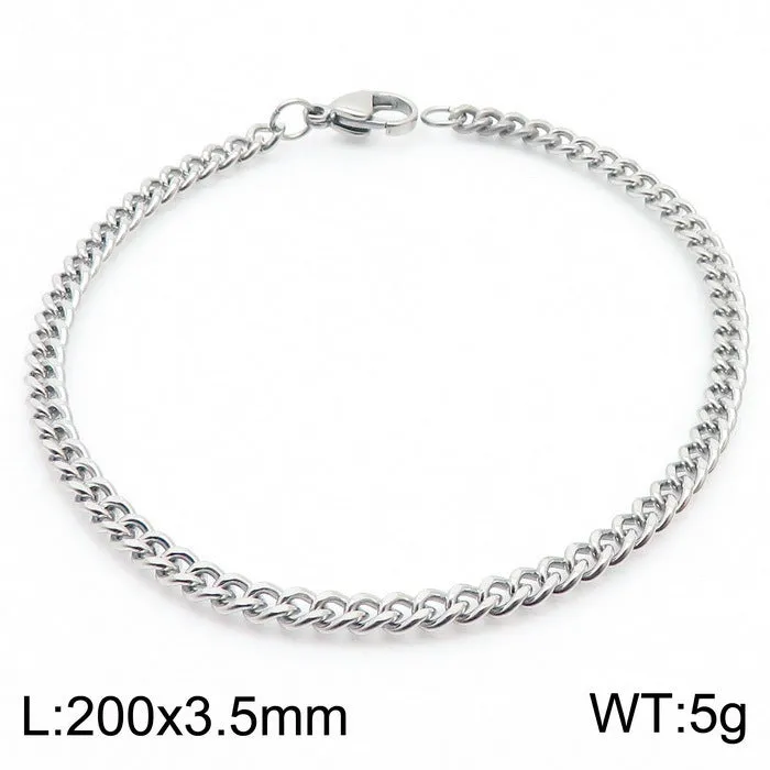 Stylish Stainless Steel Side Chain Bracelet for Men - Trendy Titanium Hip-Hop Accessory