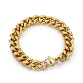 Stylish Stainless Steel Side Chain Bracelet for Men - Trendy Titanium Hip-Hop Accessory