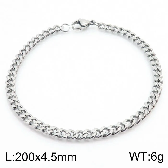 Stylish Stainless Steel Side Chain Bracelet for Men - Trendy Titanium Hip-Hop Accessory