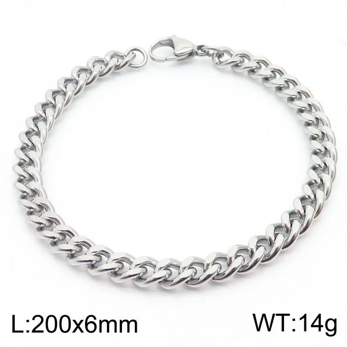 Stylish Stainless Steel Side Chain Bracelet for Men - Trendy Titanium Hip-Hop Accessory