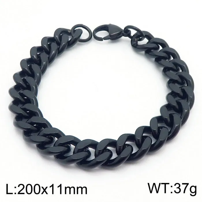 Stylish Stainless Steel Side Chain Bracelet for Men - Trendy Titanium Hip-Hop Accessory