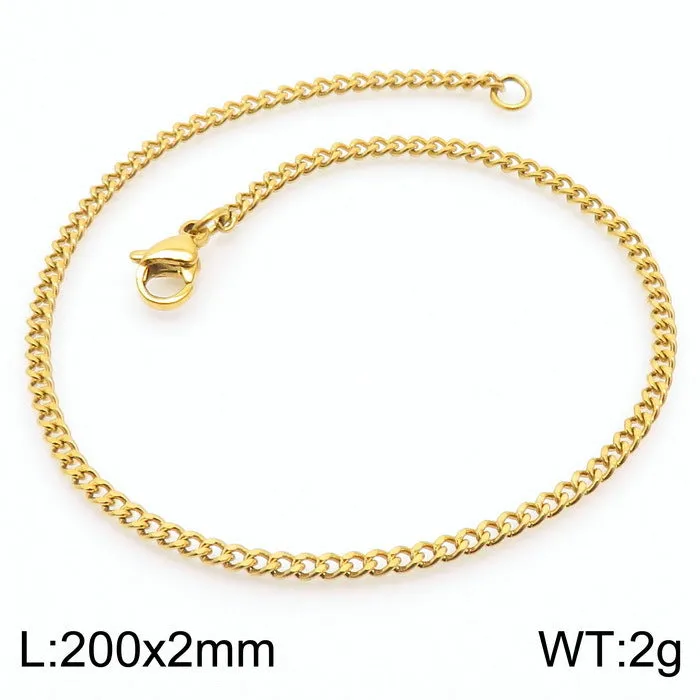 Stylish Stainless Steel Side Chain Bracelet for Men - Trendy Titanium Hip-Hop Accessory