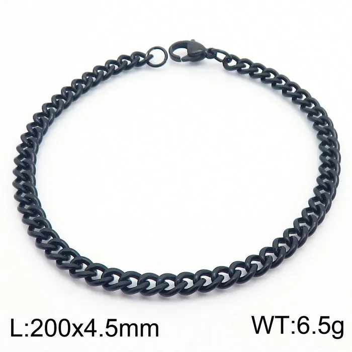 Stylish Stainless Steel Side Chain Bracelet for Men - Trendy Titanium Hip-Hop Accessory