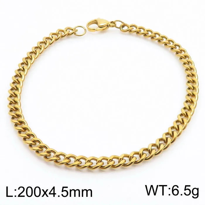 Stylish Stainless Steel Side Chain Bracelet for Men - Trendy Titanium Hip-Hop Accessory