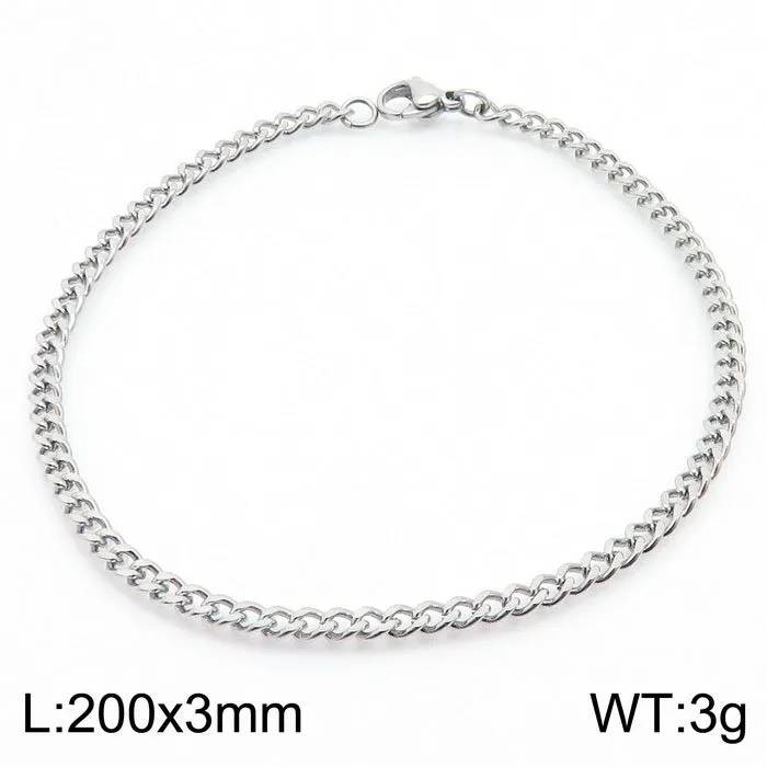 Stylish Stainless Steel Side Chain Bracelet for Men - Trendy Titanium Hip-Hop Accessory