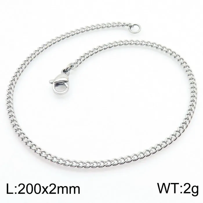 Stylish Stainless Steel Side Chain Bracelet for Men - Trendy Titanium Hip-Hop Accessory