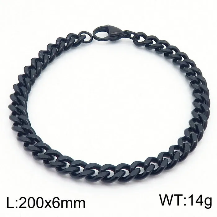 Stylish Stainless Steel Side Chain Bracelet for Men - Trendy Titanium Hip-Hop Accessory