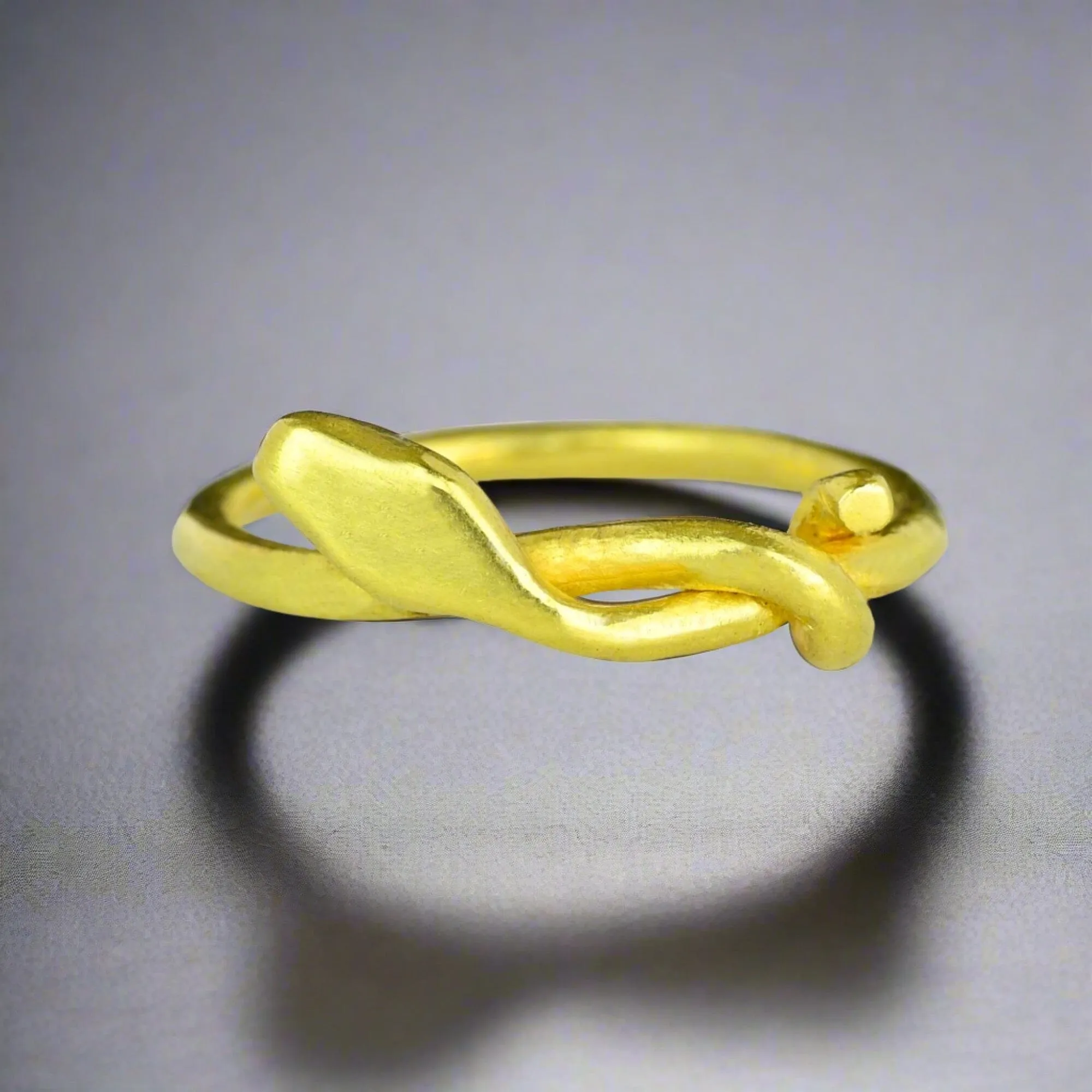 Superb Handmade 18K Gold Snake Ring Band, One of a Kind