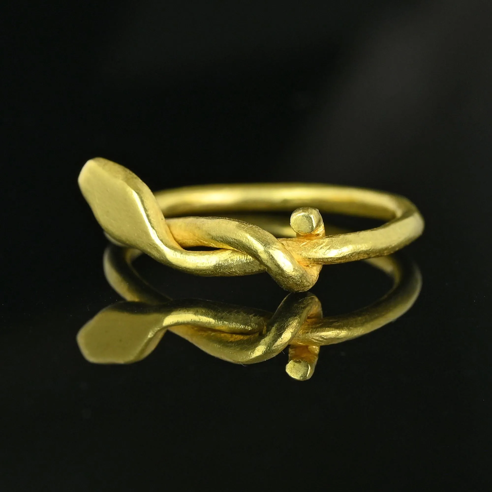 Superb Handmade 18K Gold Snake Ring Band, One of a Kind