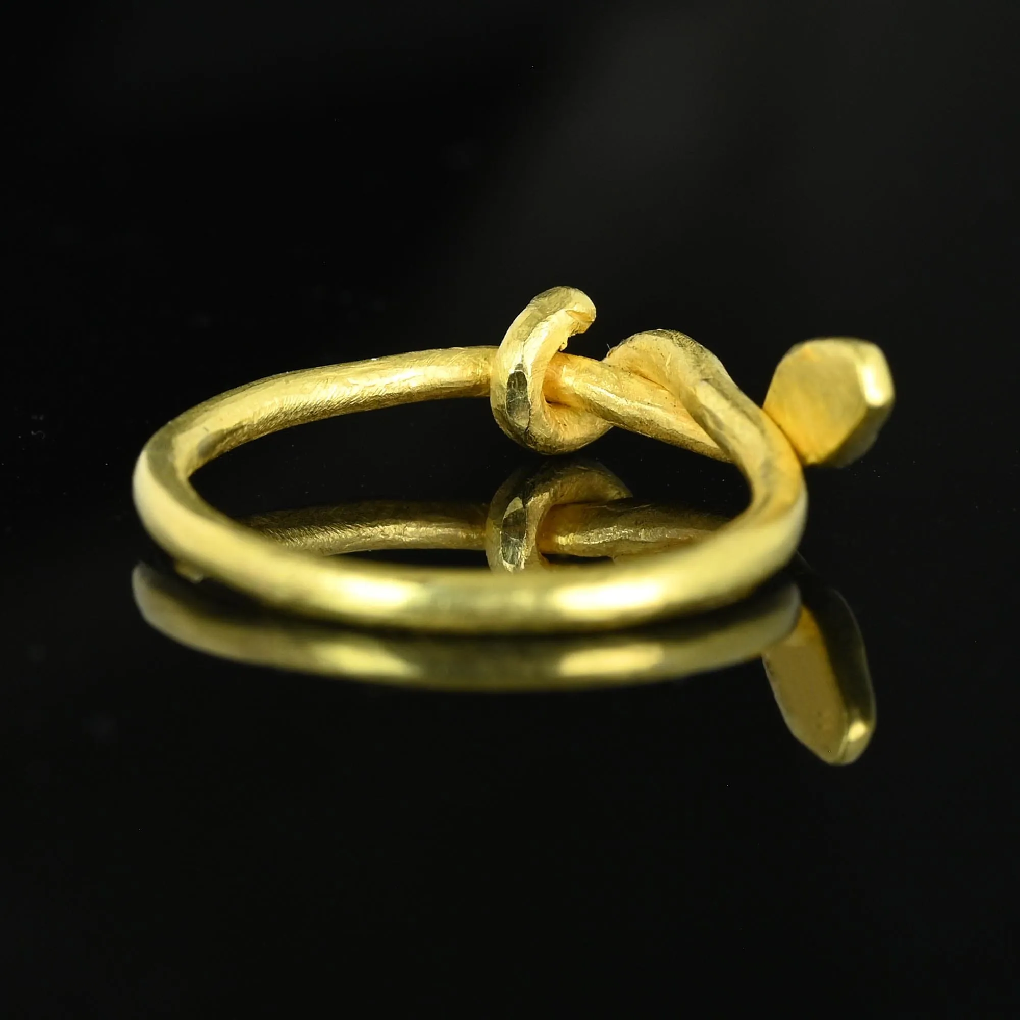 Superb Handmade 18K Gold Snake Ring Band, One of a Kind