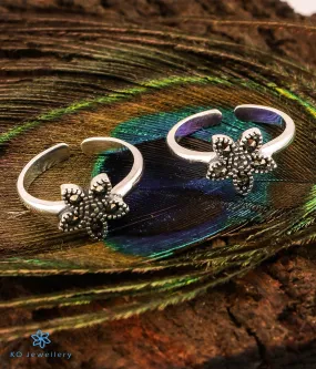 The Floriason Silver Marcasite Toe-Rings