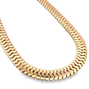 Thick Wide 8mm Herringbone Snake Choker (H214)