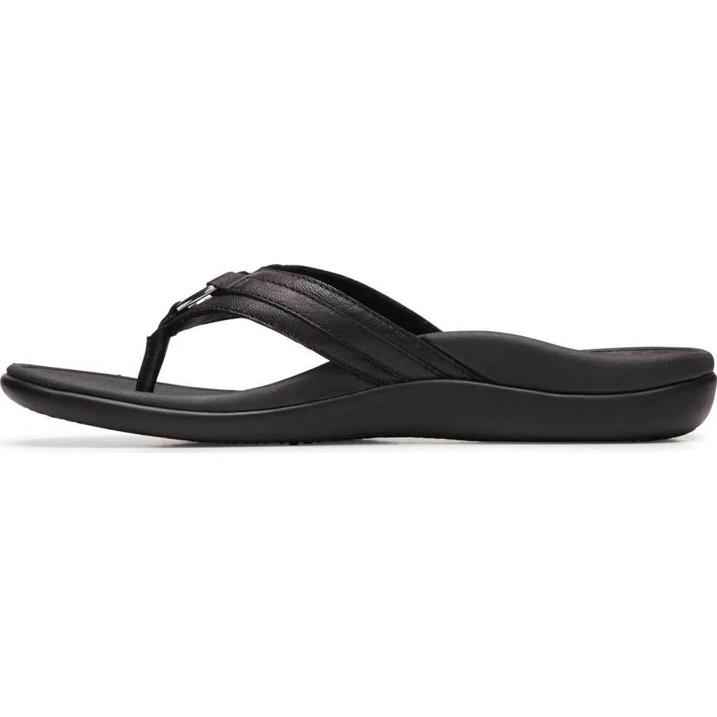 Tide Aloe Toe Post Sandal Leather Black