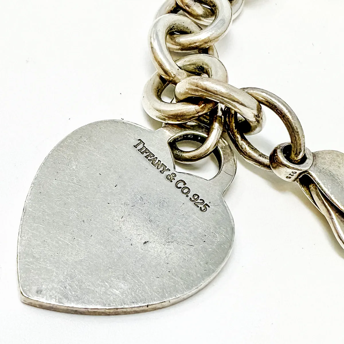 Tiffany & Co Sterling Silver Heart Tag Charm Bracelet