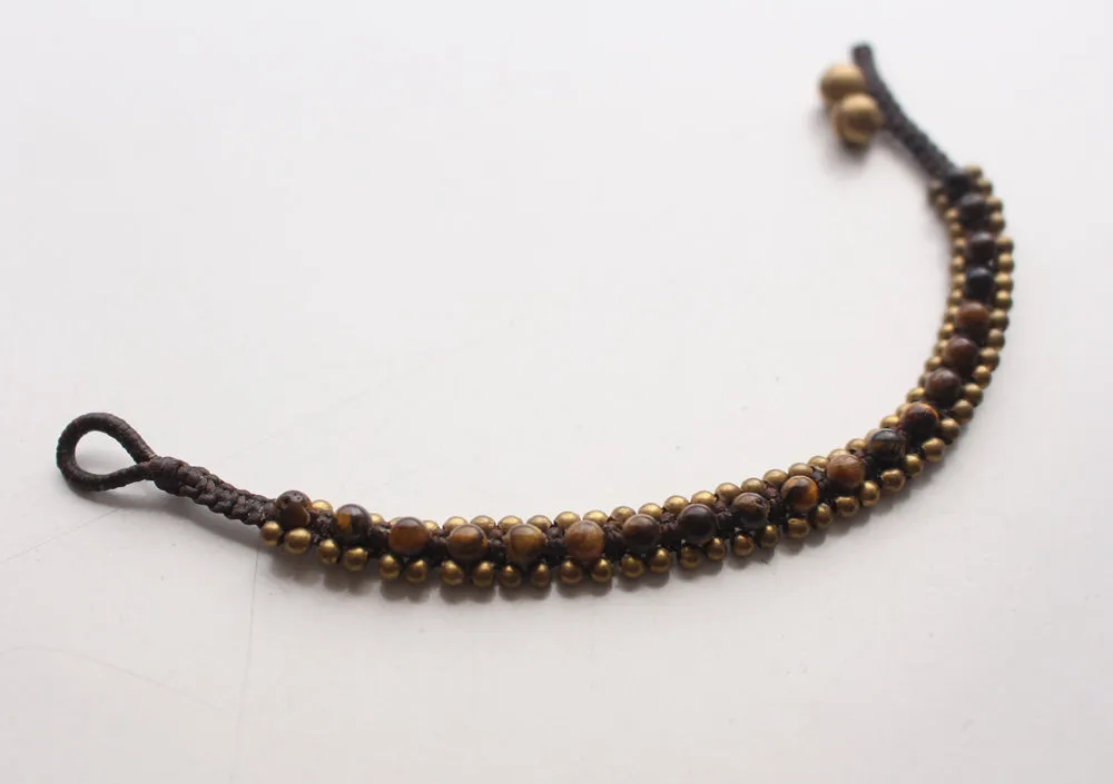 Tiger Eye Beads Teen Anklet