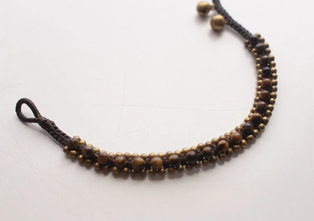 Tiger Eye Beads Teen Anklet