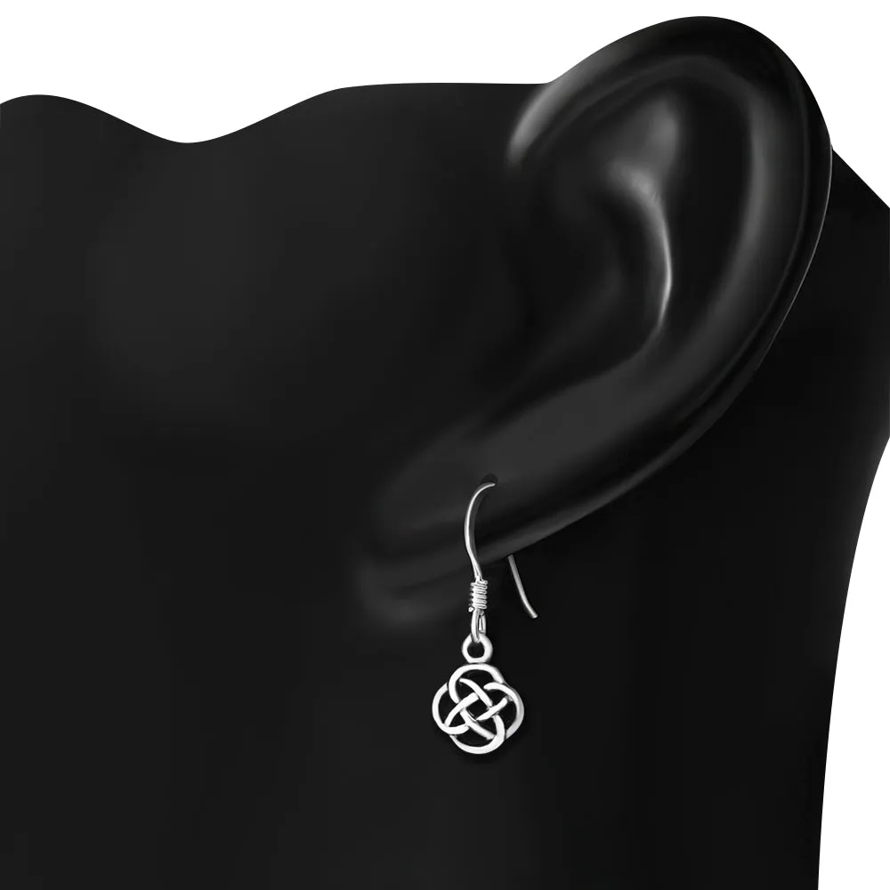 Tiny Plain Celtic Knot Solid Silver Earrings