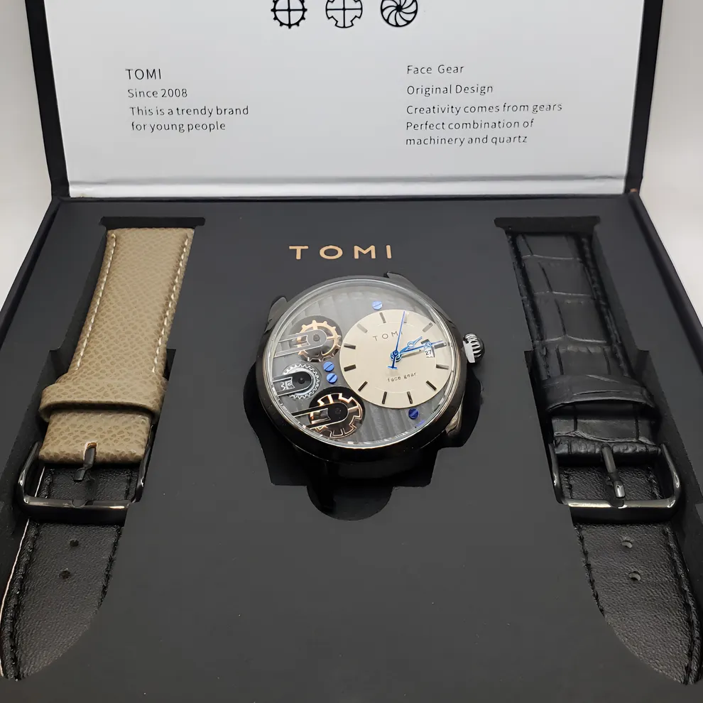 TOMI T-106 Face Gear Dual Strap Luxury Watch